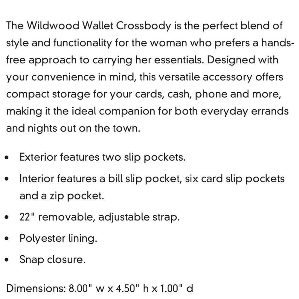 VERA BRADLEY Wildwood Wallet Twill Crossbody Tiger's Eye tan brown - Picture 11 of 12